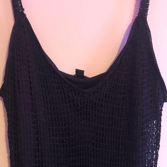 Guess size large Black Lace over Satin Spagetti Strap Dress - Picture 3 of 7